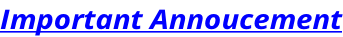 Important Annoucement